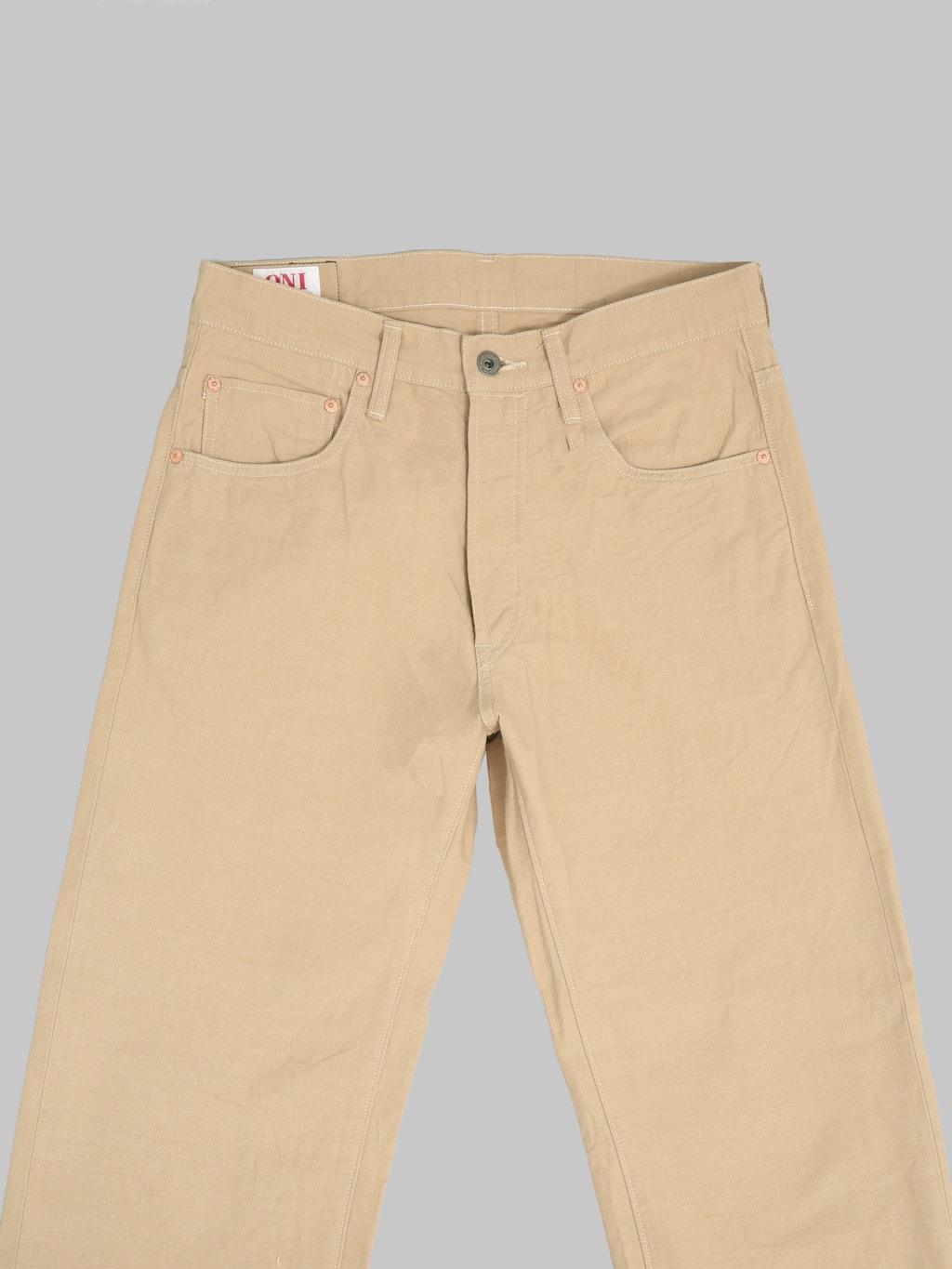 ONI Denim 266-8SVCBE 8oz Chambray Beige Relax Straight Jeans
