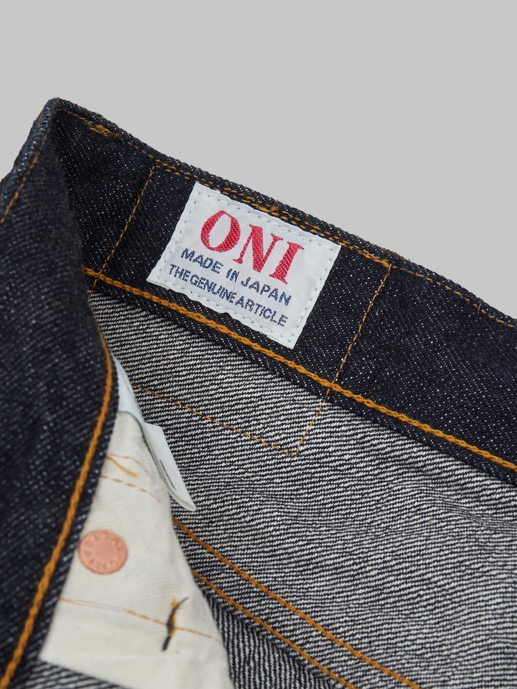 oni denim 266 low tension 15oz relax straight selvedge jeans interior fabric