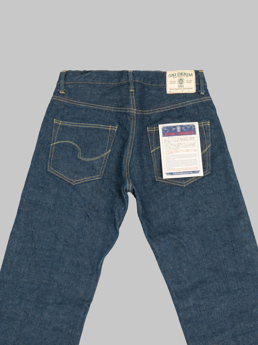 ONI Denim 270 Ishikawadai 15oz Regular Straight Jeans back pockets