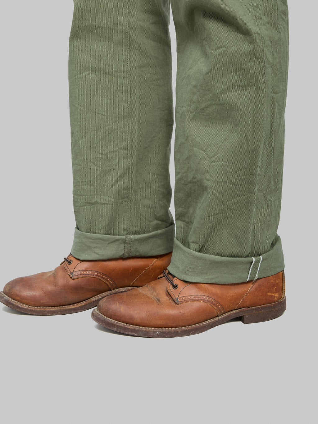 ONI Denim 271-SVCOL Just Right Straight Selvedge Chino Cloth Olive Jeans