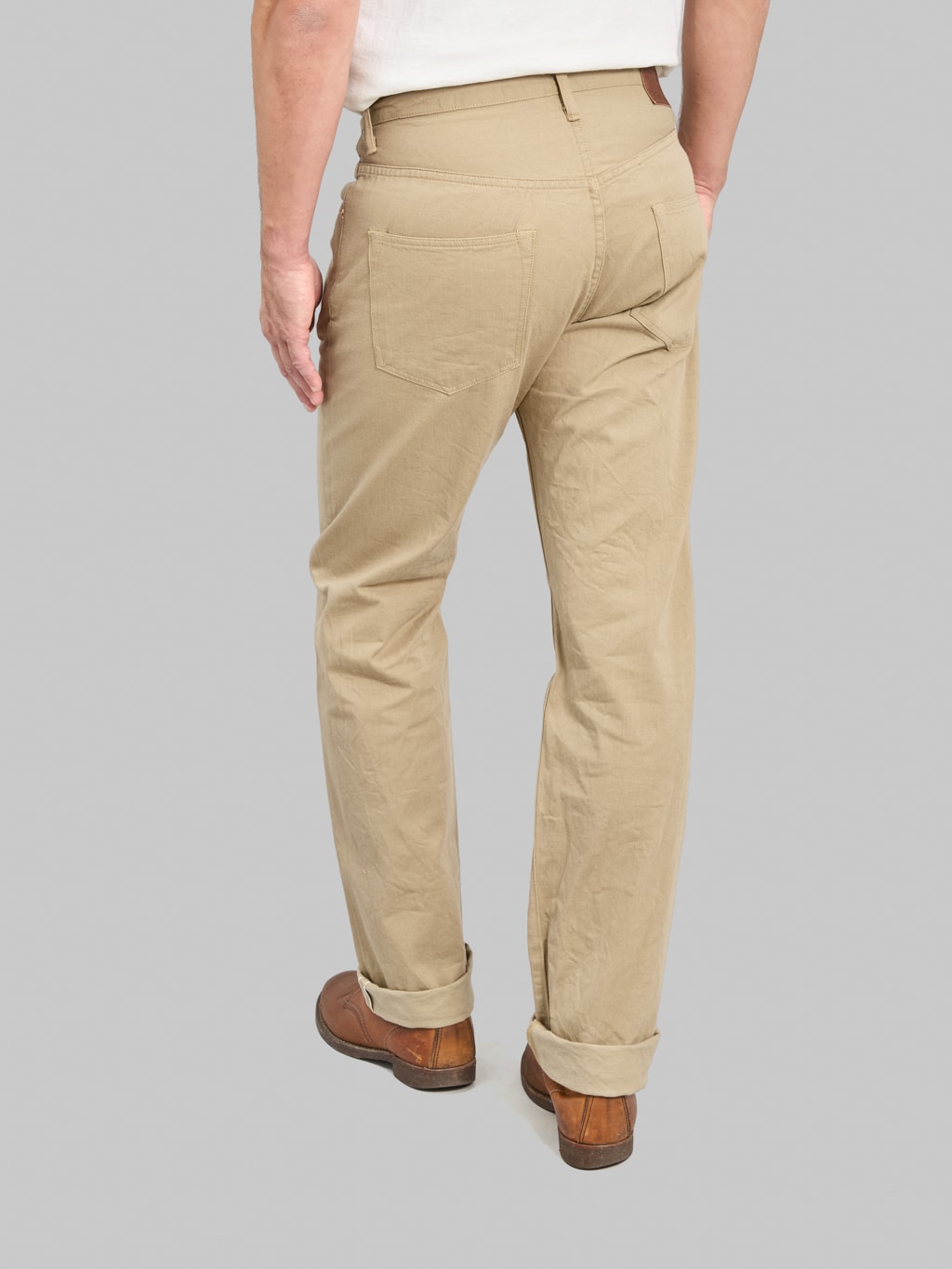 ONI Denim 271-SVCKB Just Right Straight Selvedge Chino Cloth Khaki Beige Jeans