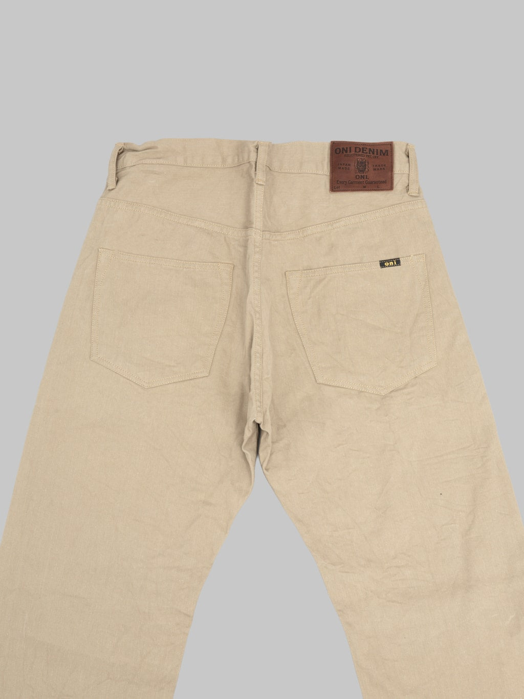 ONI Denim 271-SVCKB Just Right Straight Selvedge Chino Cloth Khaki Beige Jeans