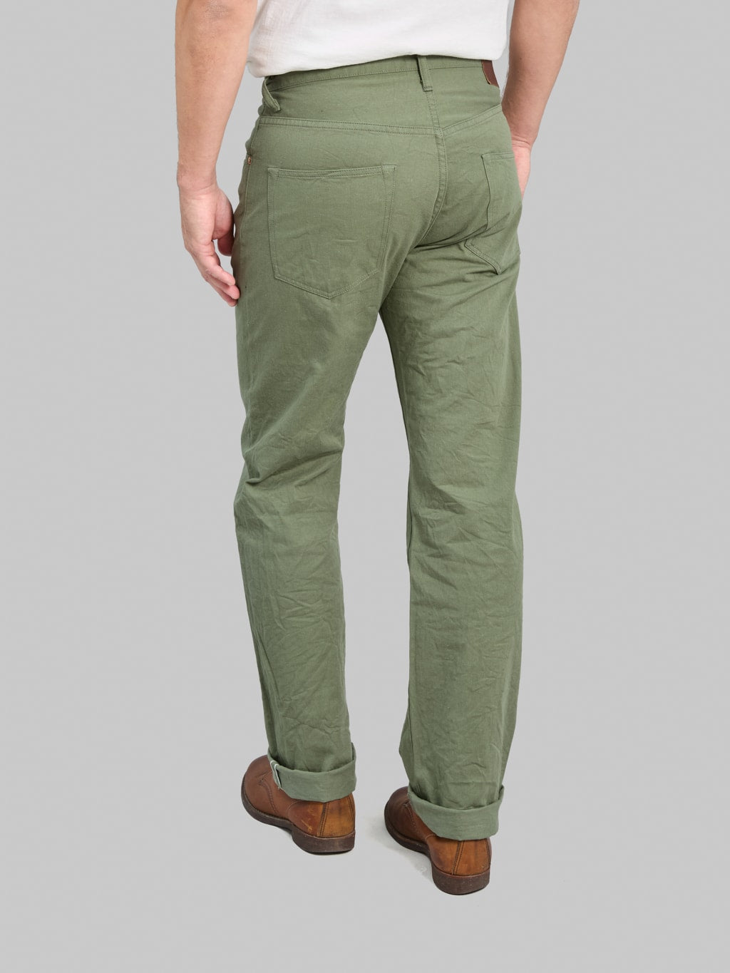 ONI Denim 271-SVCOL Just Right Straight Selvedge Chino Cloth Olive Jeans