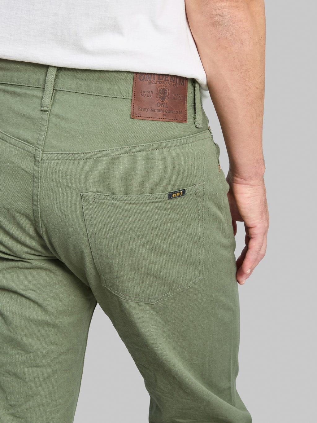 ONI Denim 271-SVCOL Just Right Straight Selvedge Chino Cloth Olive Jeans