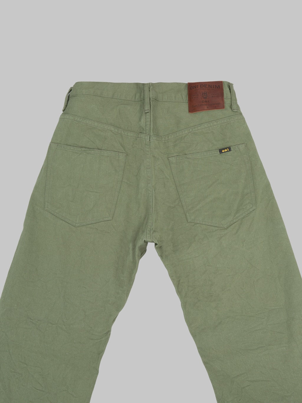 ONI Denim 271-SVCOL Just Right Straight Selvedge Chino Cloth Olive Jeans