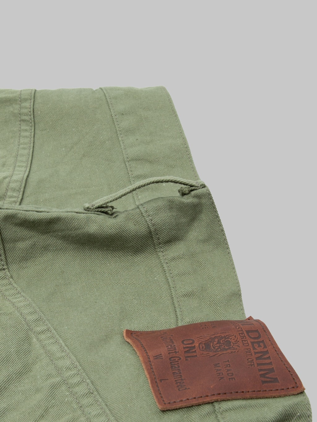 ONI Denim 271-SVCOL Just Right Straight Selvedge Chino Cloth Olive Jeans