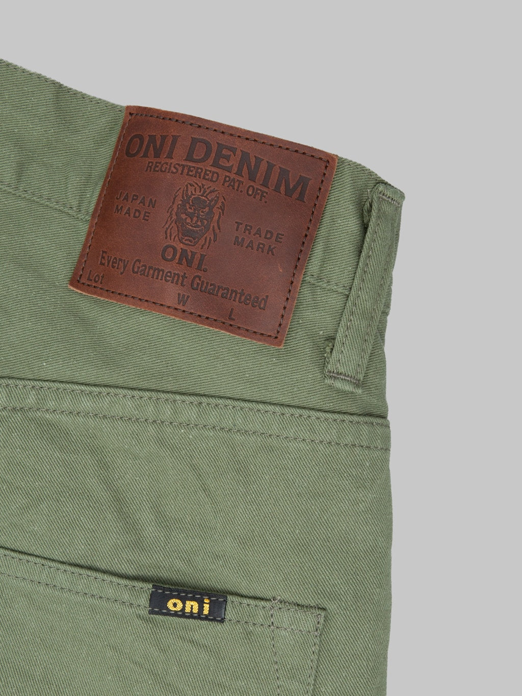 ONI Denim 271-SVCOL Just Right Straight Selvedge Chino Cloth Olive Jeans