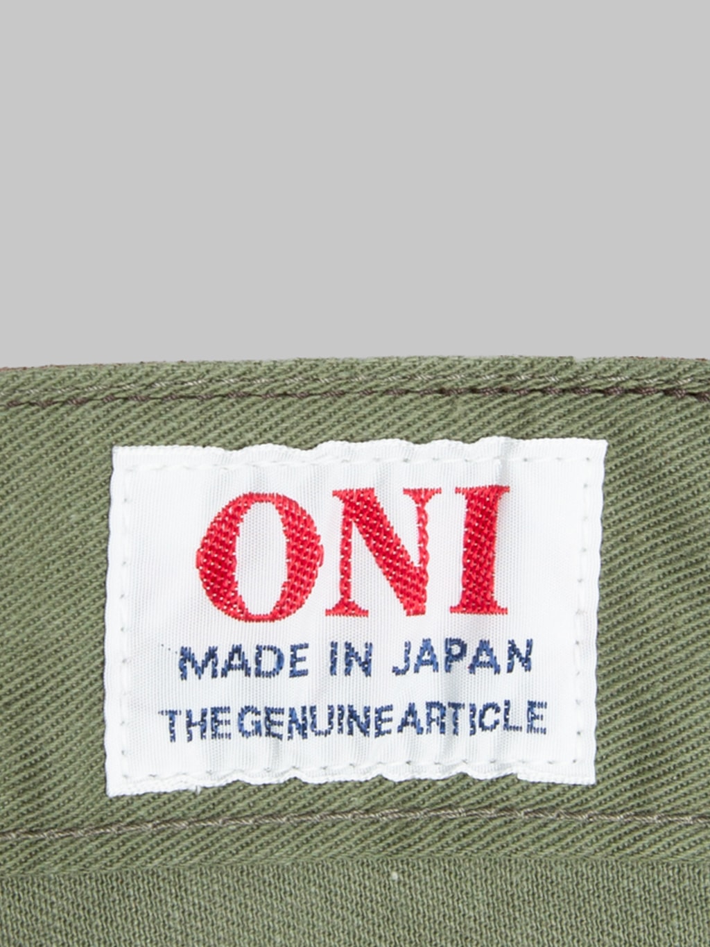 ONI Denim 271-SVCOL Just Right Straight Selvedge Chino Cloth Olive Jeans
