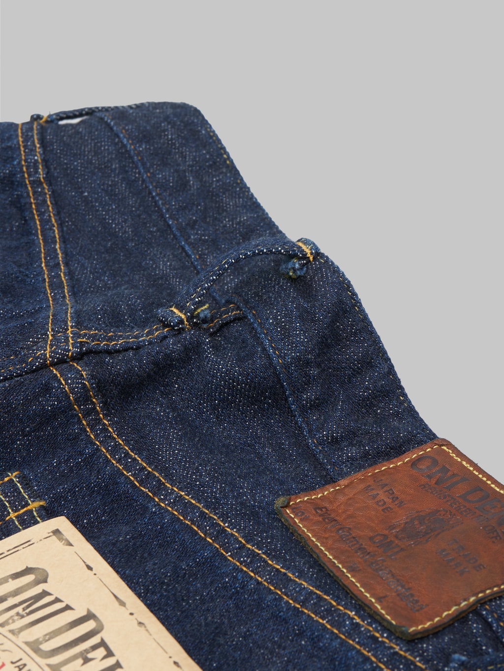 oni denim 702 kiraku ladies 12oz selvedge jeans belt loop