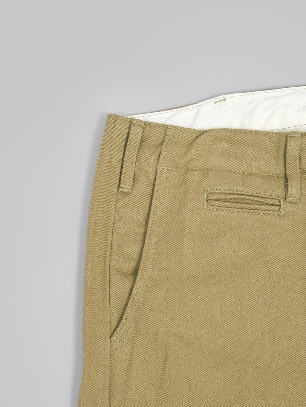 oni 777 british drill wide selvedge trousers side pocket