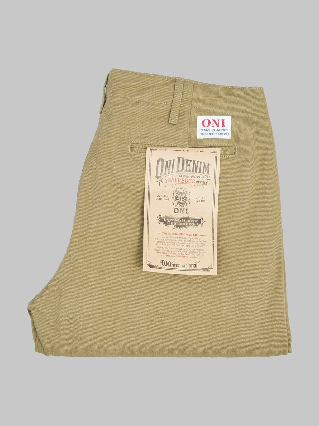 oni 777 british drill wide selvedge trousers made in japan