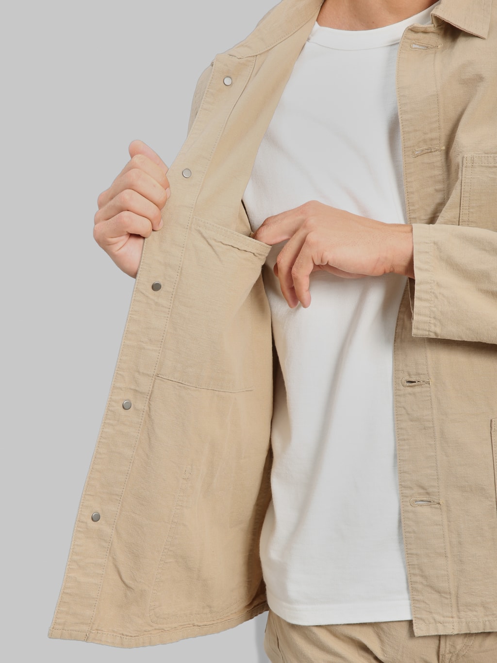 ONI Denim 03500-8BE "Beta Chambray Beige" 8oz Coverall