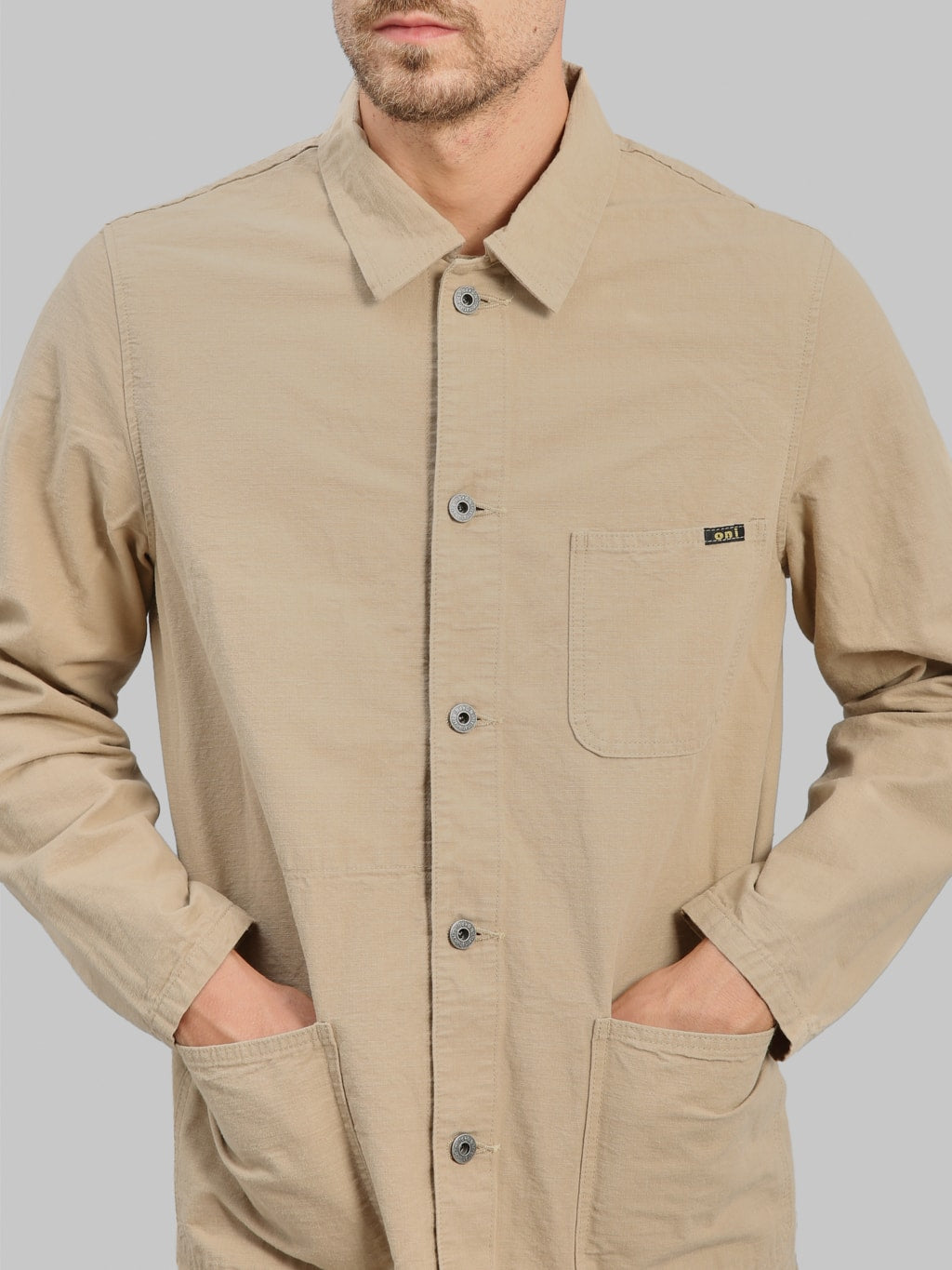 ONI Denim 03500-8BE "Beta Chambray Beige" 8oz Coverall