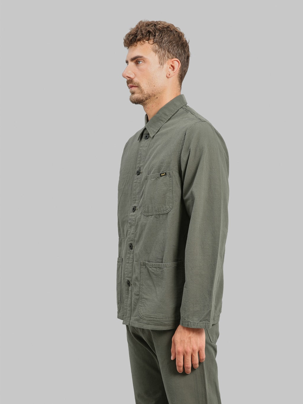 ONI Denim 03500 8GG Beta Chambray Green Gray 8oz Coverall side look