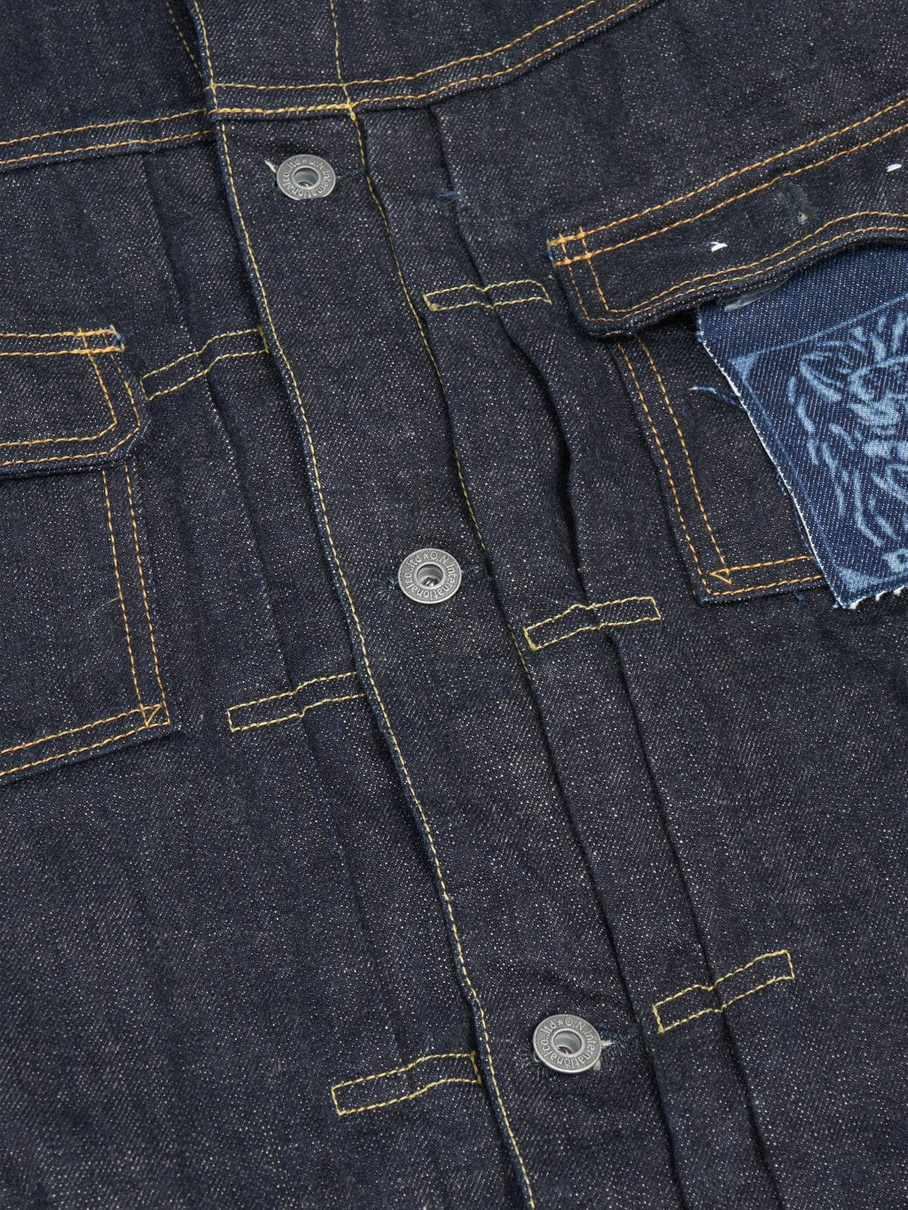 oni denim indigo beige 14oz type 2 jacket buttons