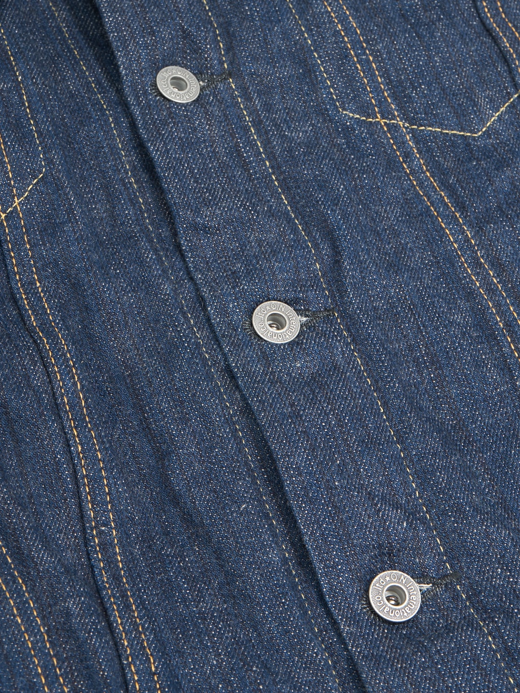 oni denim kiwami 16oz natural indigo type III jacket buttons