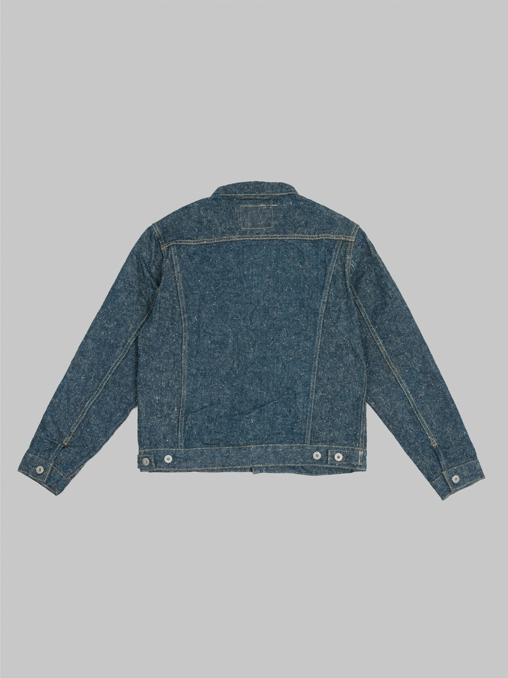 oni kabuki crushed concrete denim type 3 selvedge jacket back