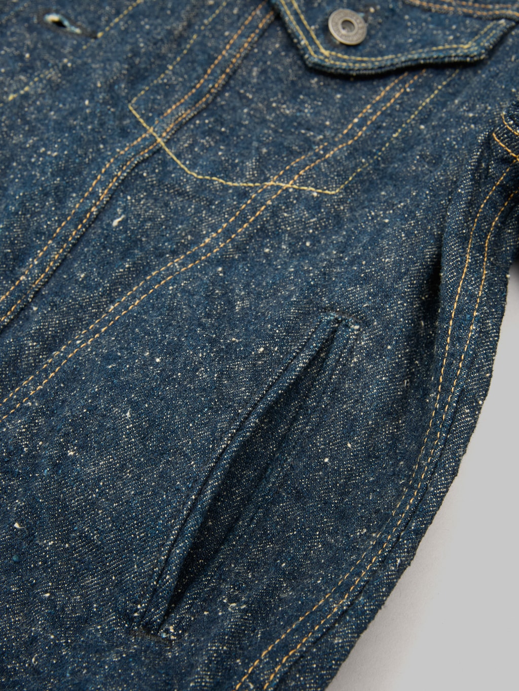 oni kabuki crushed concrete denim type 3 selvedge jacket side pocket