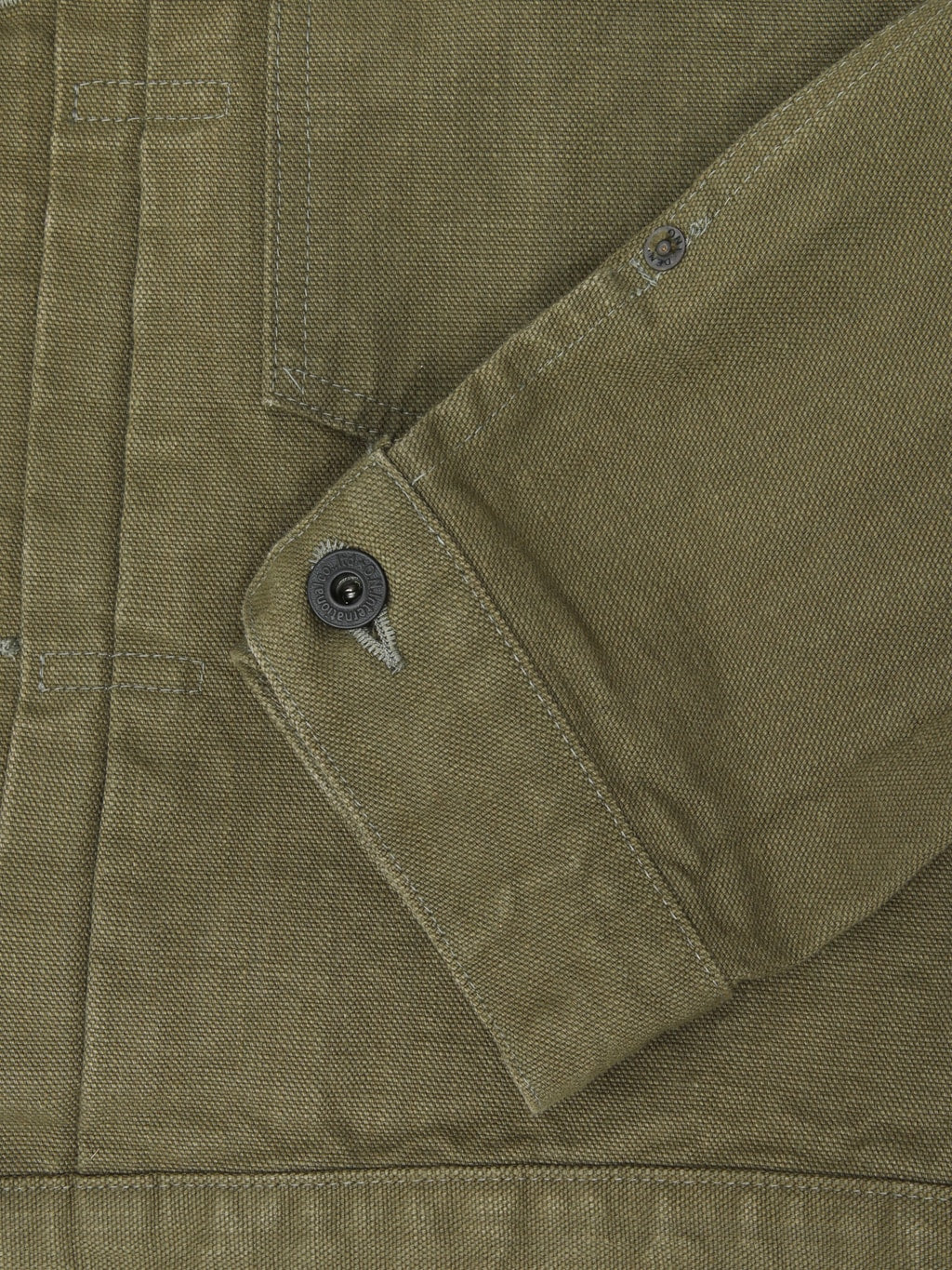 ONI Denim 01507L HOXOLB 13oz Jacket Olive Brown sleeve cuff