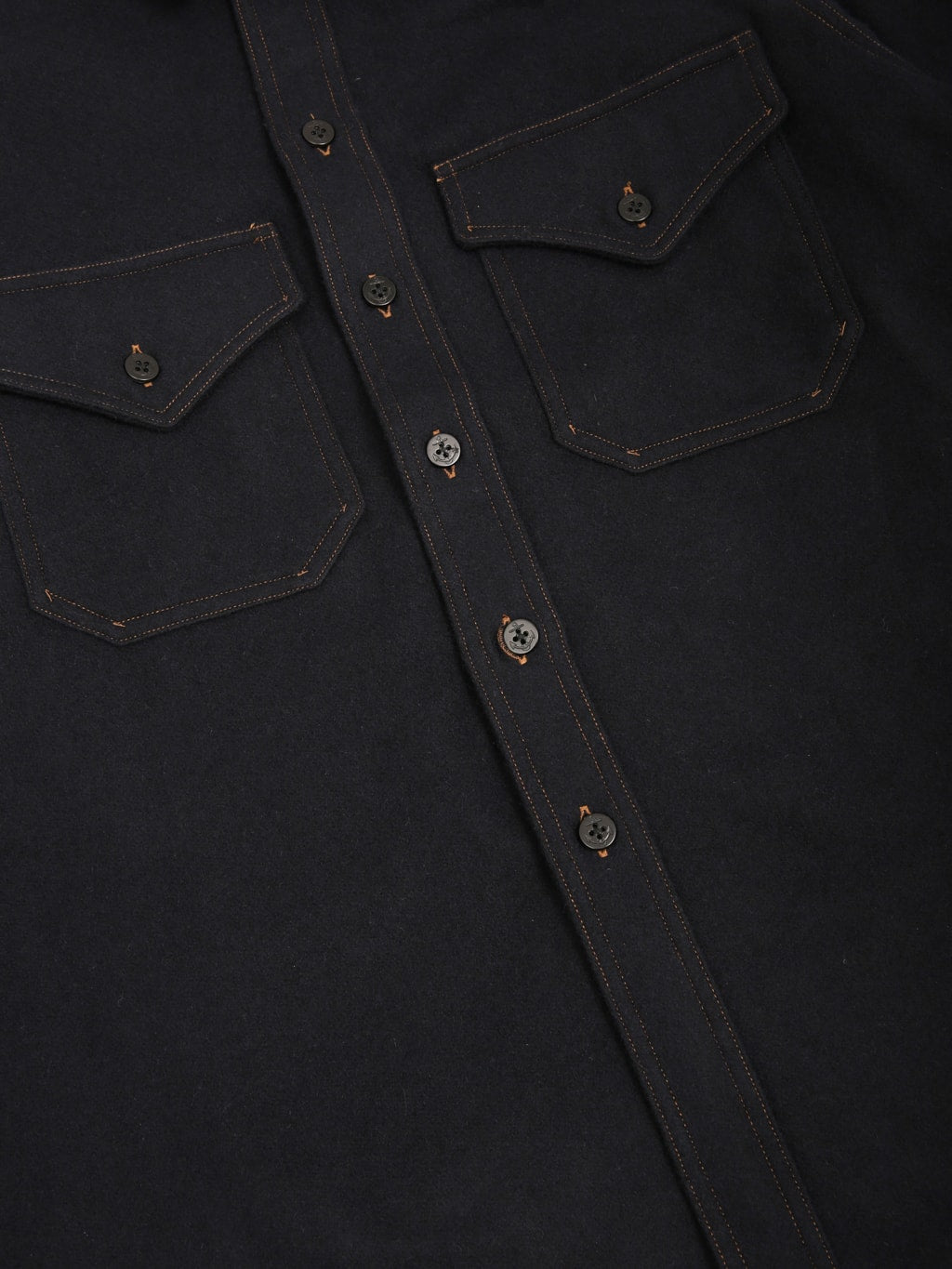 Pherrows 25W P30 1930s CPO Shirt Dark Navy buttons