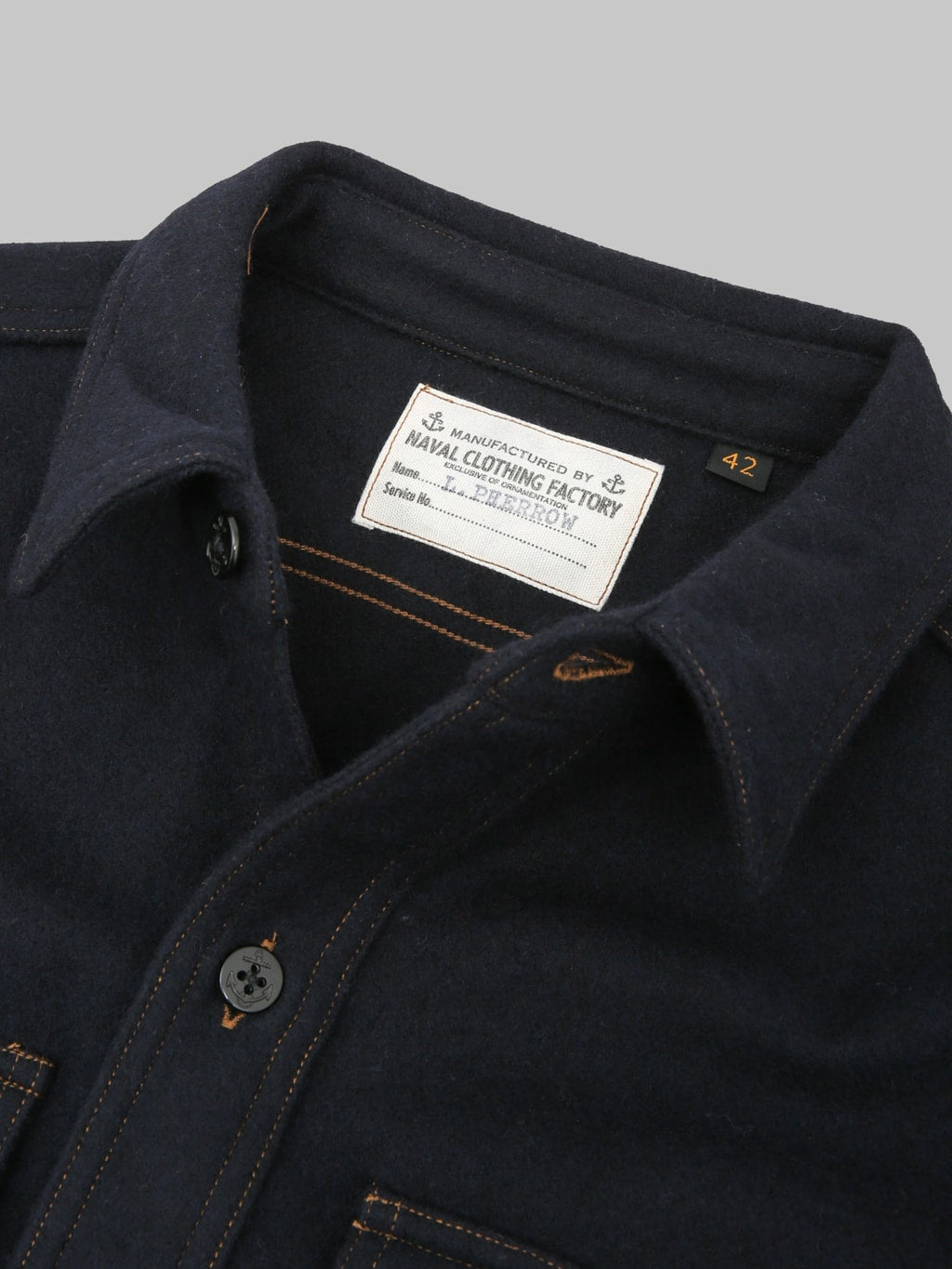 Pherrows 25W P30 1930s CPO Shirt Dark Navy label