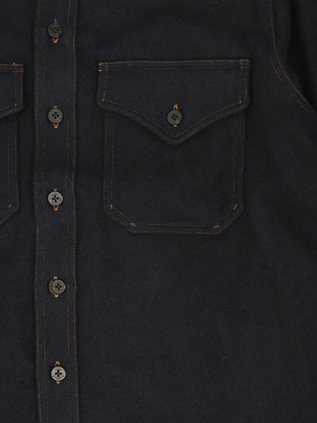 Pherrows 25W P30 1930s CPO Shirt Dark Navy pocket