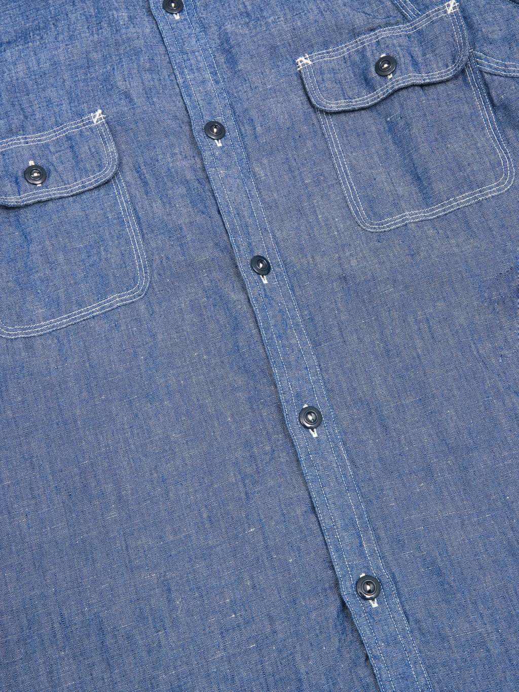 Pherrow's 770WS Chambray Work Shirt Sax Blue