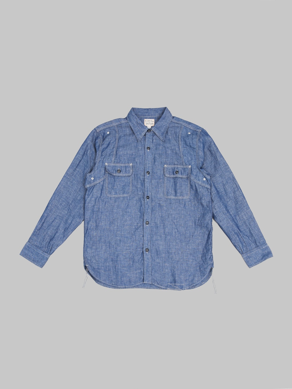 Pherrow's 770WS Chambray Work Shirt Sax Blue
