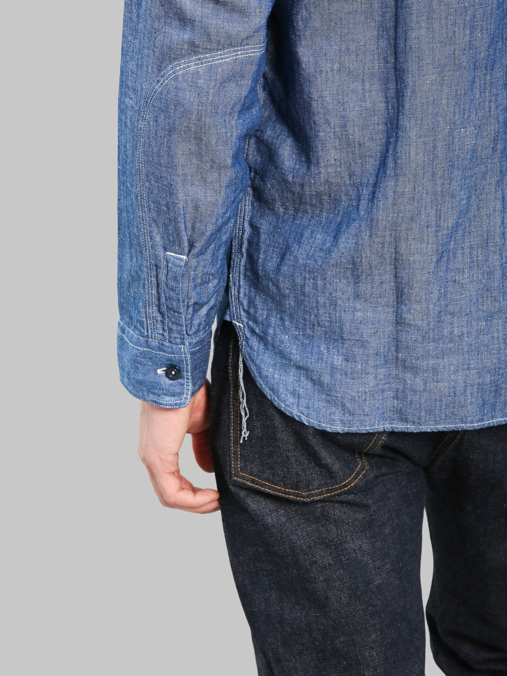Pherrow's 770WS Chambray Work Shirt Sax Blue