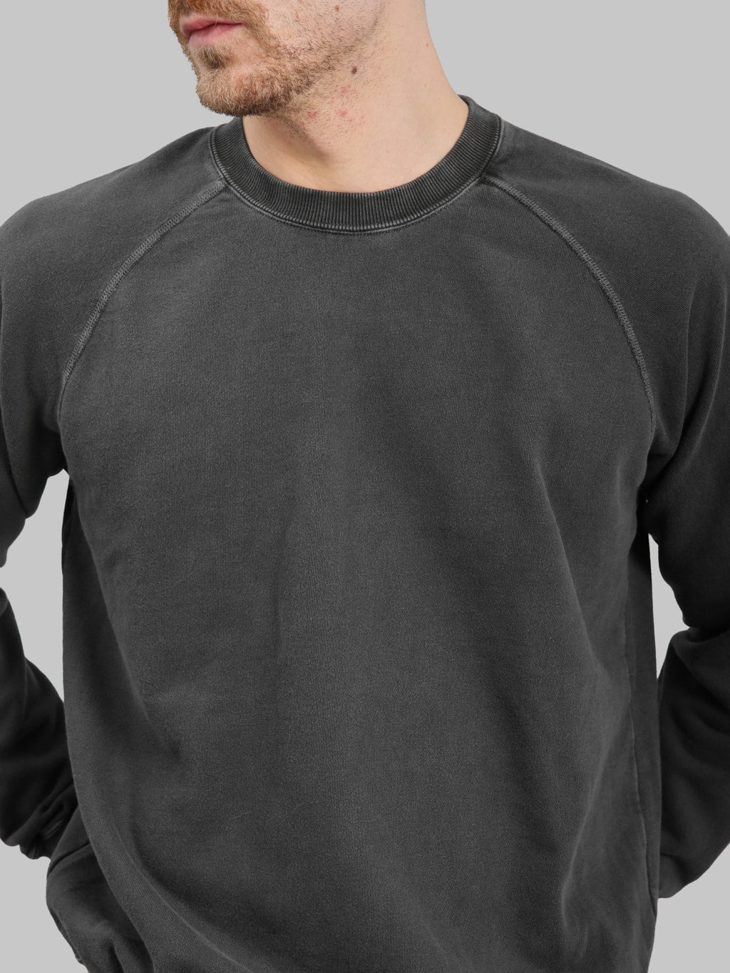 Pherrow's 25W-PRS-P Raglan Sweatshirt Fade Black - Redcast Heritage Co.