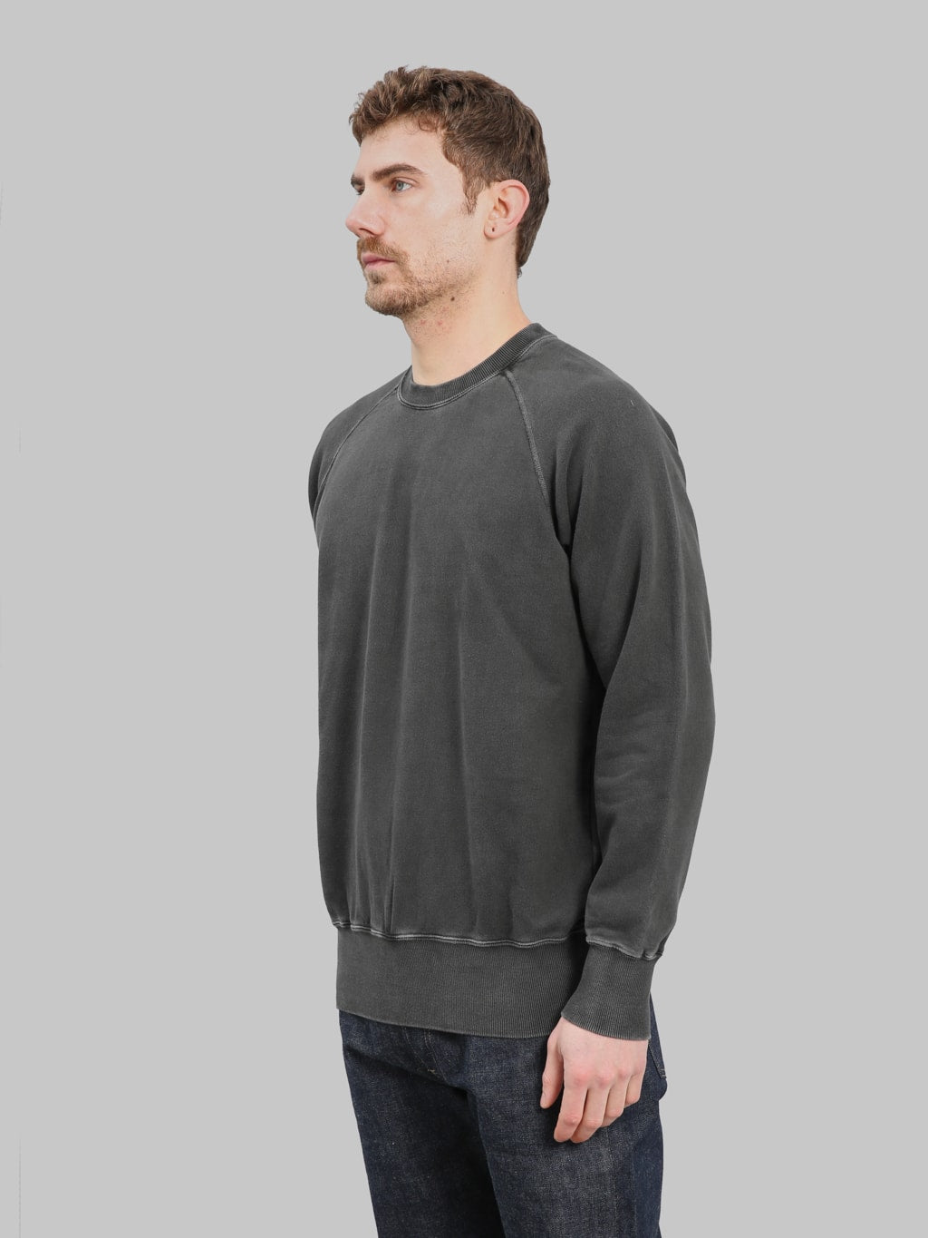 Pherrow's 25W-PRS-P Raglan Sweatshirt Fade Black - Redcast Heritage Co.
