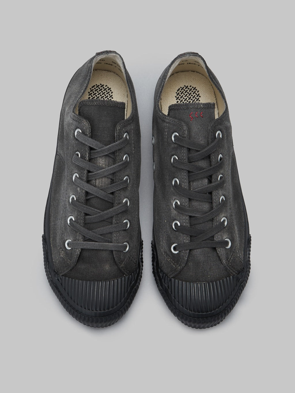 pras low shellcap sumi hand dyed black sneakers laces
