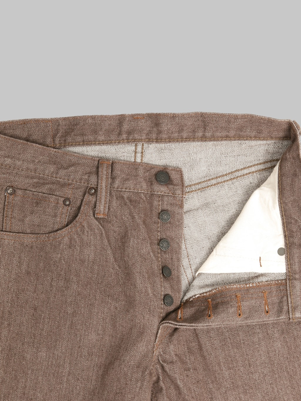 Pure Blue Japan BR-14oz-005 "Sulfur Brown" 14oz Slim Straight Jeans - Redcast Heritage Co.