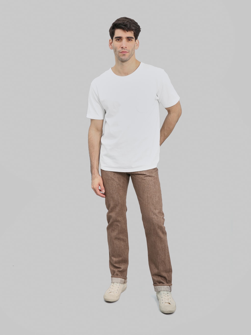 Pure Blue Japan BR-14oz-005 "Sulfur Brown" 14oz Slim Straight Jeans - Redcast Heritage Co.