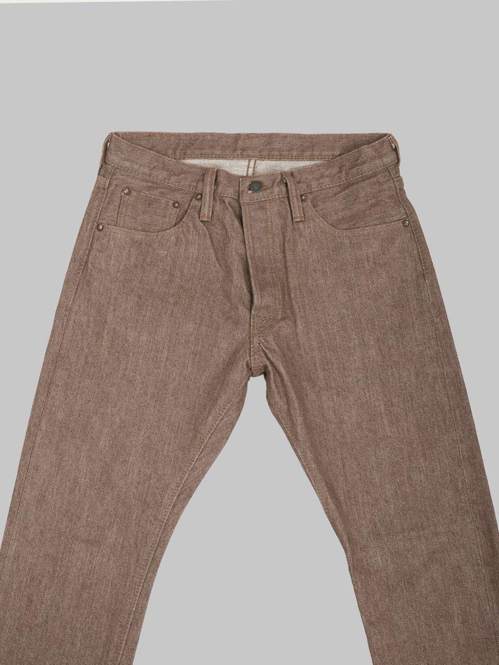 Pure Blue Japan BR-14oz-005 "Sulfur Brown" 14oz Slim Straight Jeans - Redcast Heritage Co.