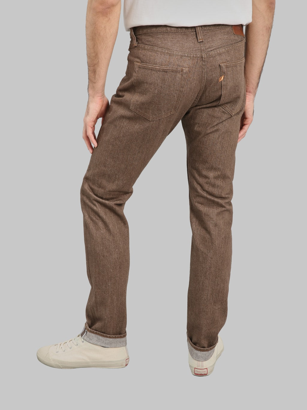 Pure Blue Japan BR019 Sulfur Brown Relaxed Tapered Jeans back fit