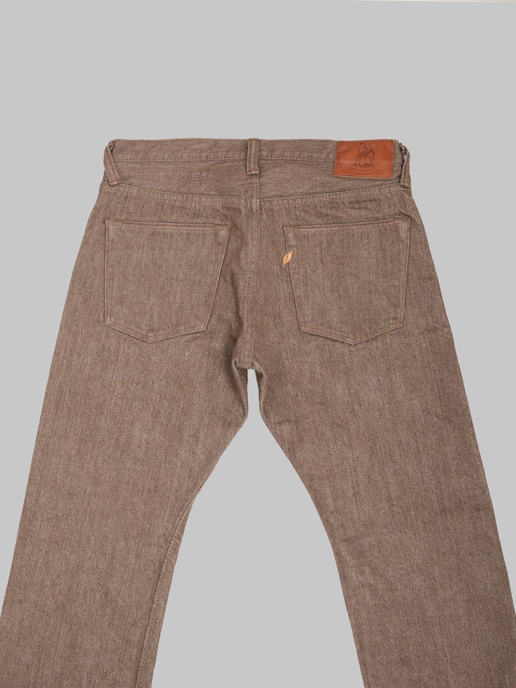 Pure Blue Japan BR019 Sulfur Brown Relaxed Tapered Jeans back pocket