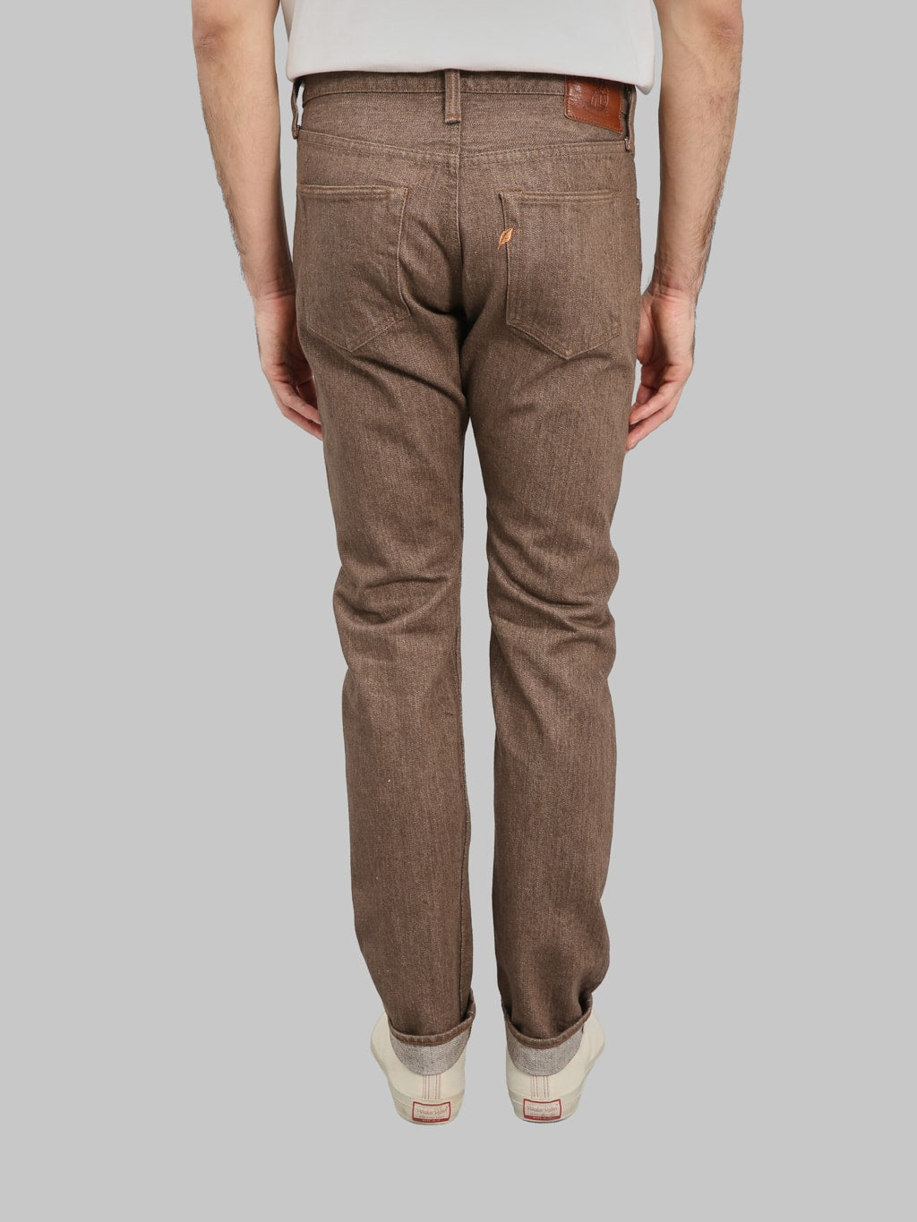 Pure Blue Japan BR019 Sulfur Brown Relaxed Tapered Jeans back rise