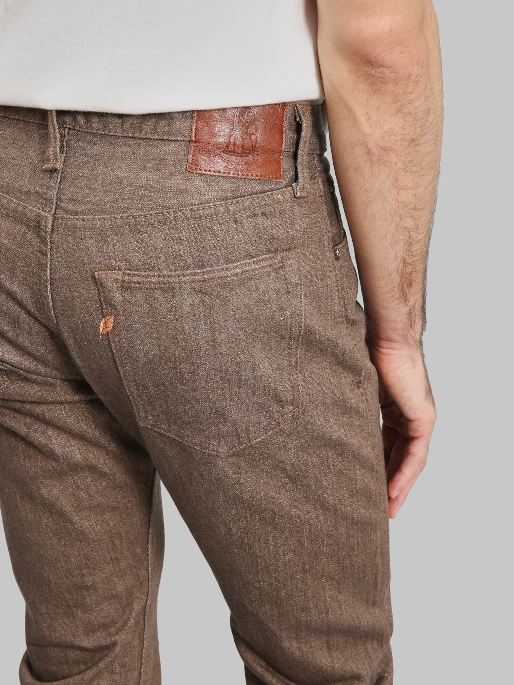 Pure Blue Japan BR019 Sulfur Brown Relaxed Tapered Jeans pocket