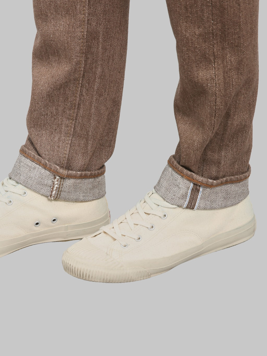 Pure Blue Japan BR019 Sulfur Brown Relaxed Tapered Jeans weft