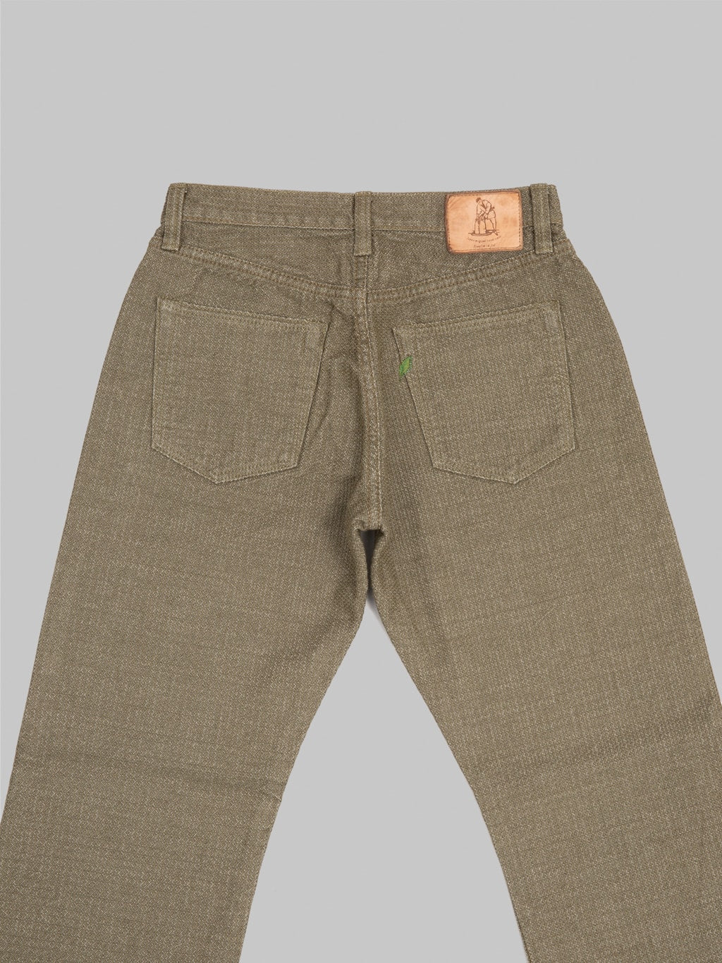 Pure Blue Japan 1170-2-OLV Olive Sashiko Relaxed Tapered Jeans