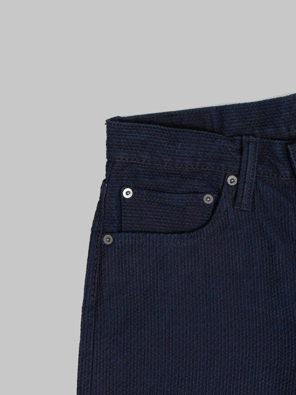 Pure Blue Japan 1178-ID Indigo x Black Sashiko Regular Straight Jeans