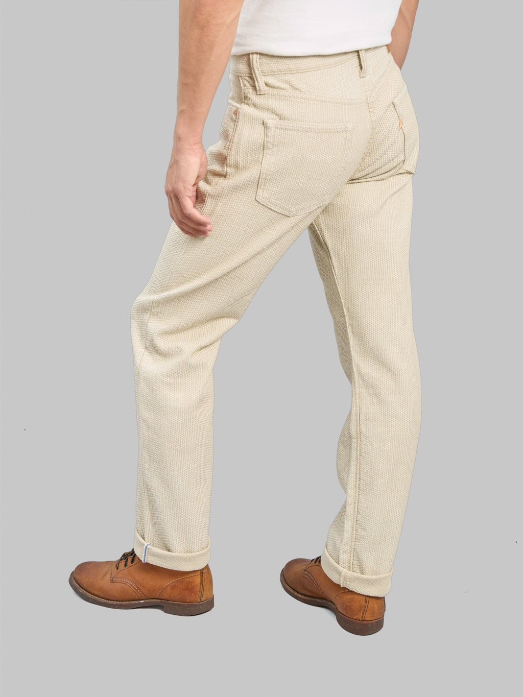 Pure Blue Japan 1178-IV Ivory x Beige Sashiko Regular Straight Jeans