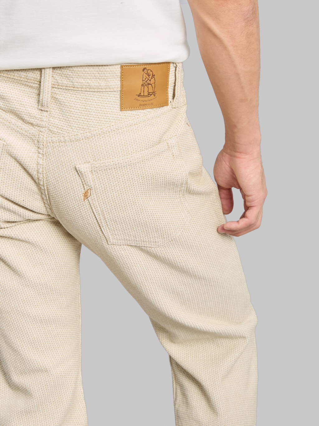 Pure Blue Japan 1178-IV Ivory x Beige Sashiko Regular Straight Jeans