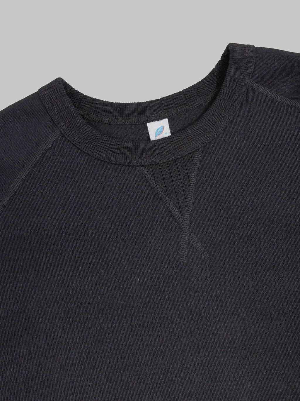 Pure Blue Japan 5413-IDBK 11oz Super Heavyweight Jersey Raglan Sweatshirt Indigo Black