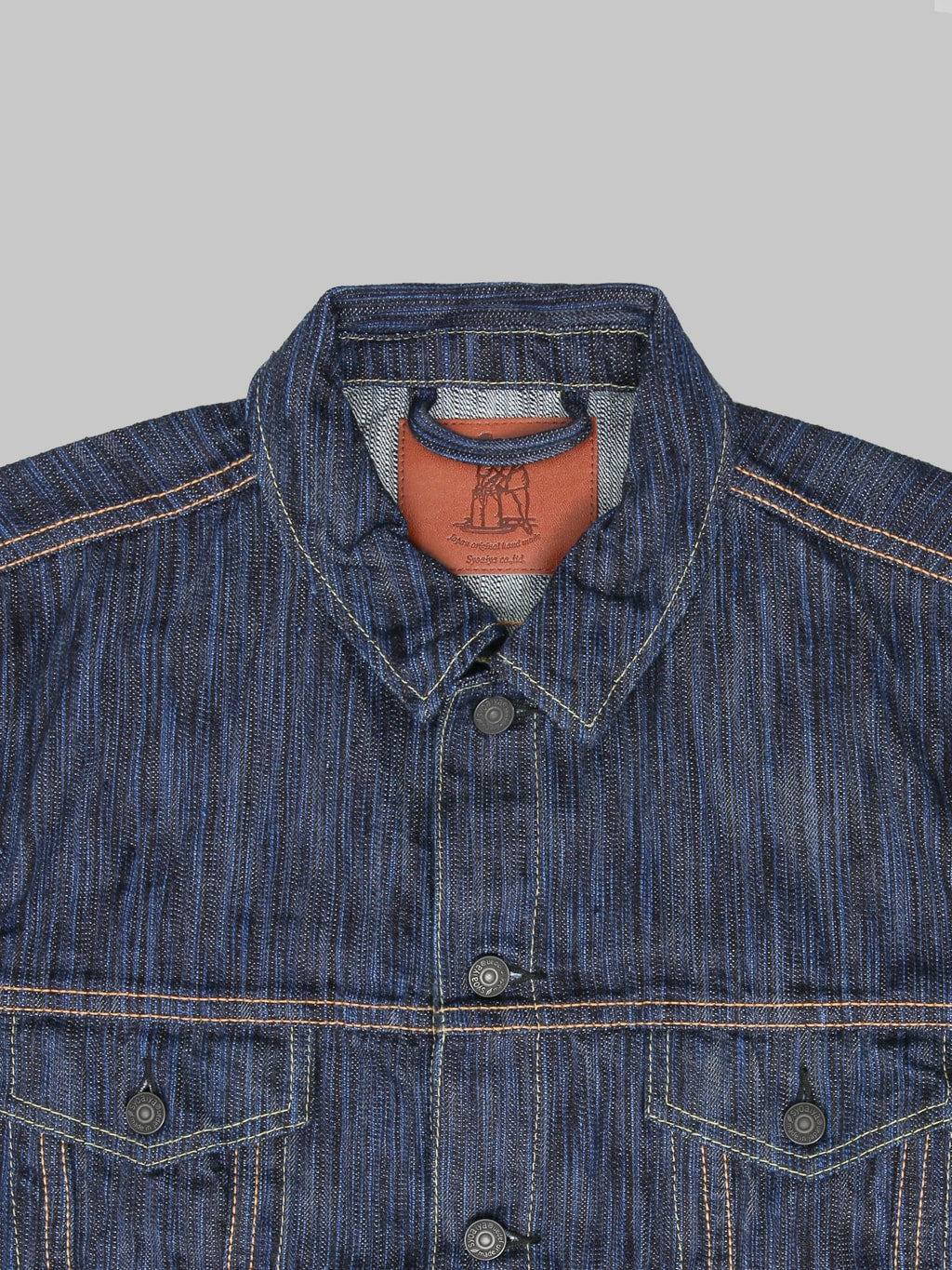 Pure Blue Japan 6226 Waterfall Type 3 Jacket Dark Indigo collar