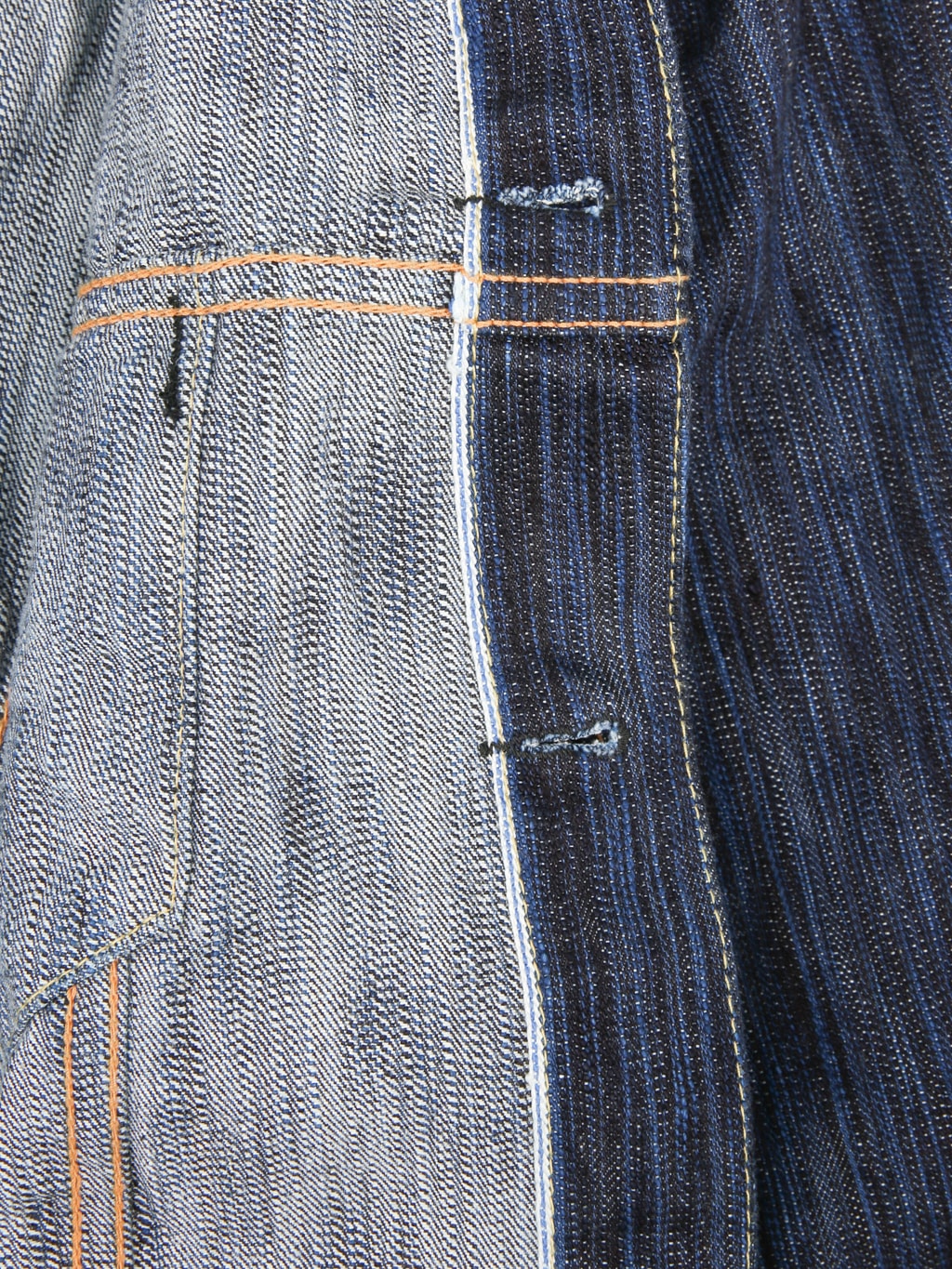 Pure Blue Japan 6226 Waterfall Type 3 Jacket Dark Indigo selvedge closeup
