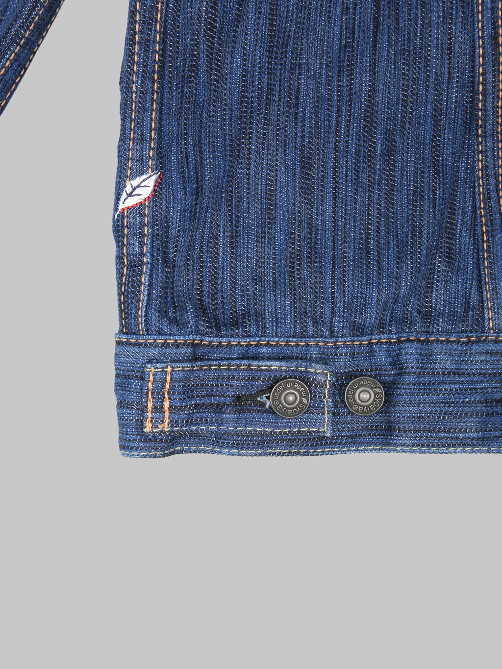 Pure Blue Japan 6226 Waterfall Type 3 Jacket Light Indigo buttons closeup