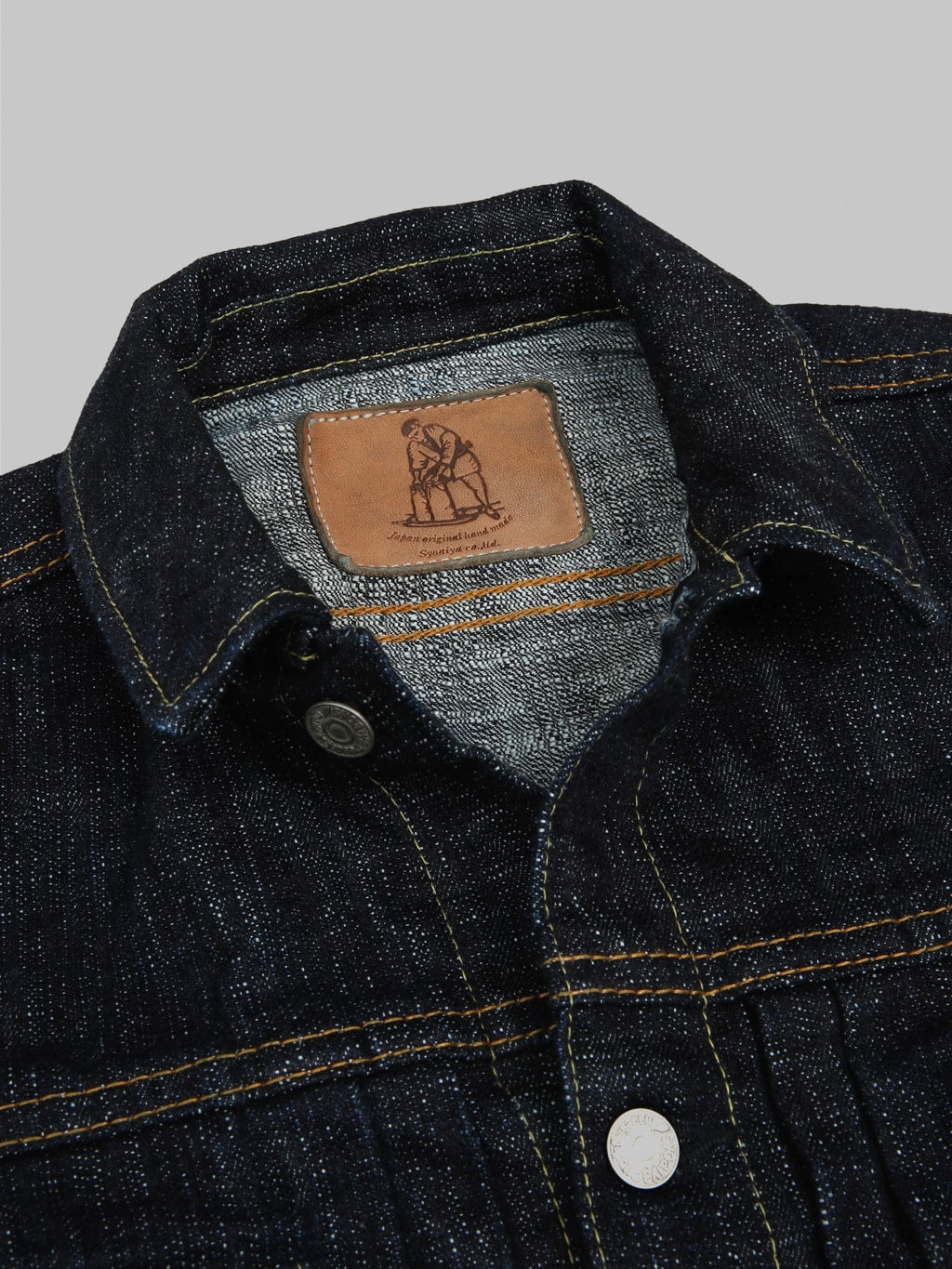 pure blue japan 6111 double slub type 2 denim jacket leather patch