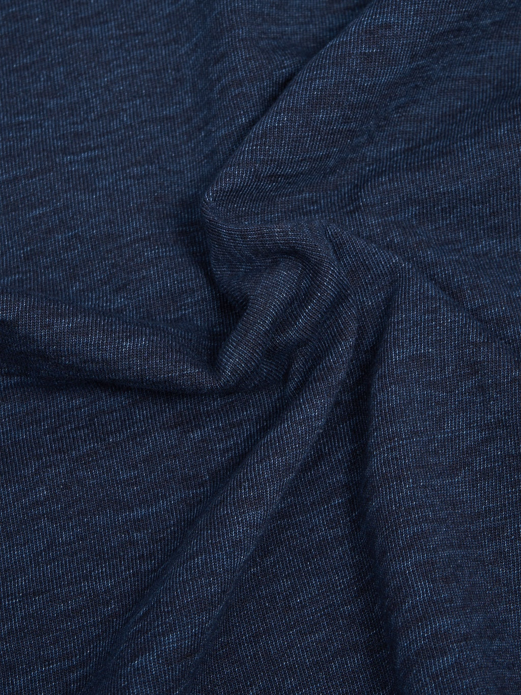 Pure blue japan indigo dyed crewneck tshirt cotton fabric